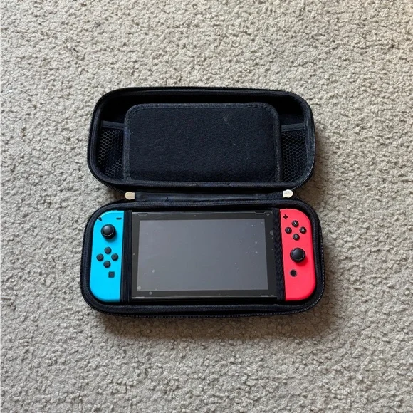 Nintendo Switch with Case and Charger